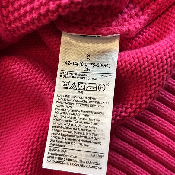 NWT Gap size Small Cotton cable knit sweater Pink - Picture 7 of 8